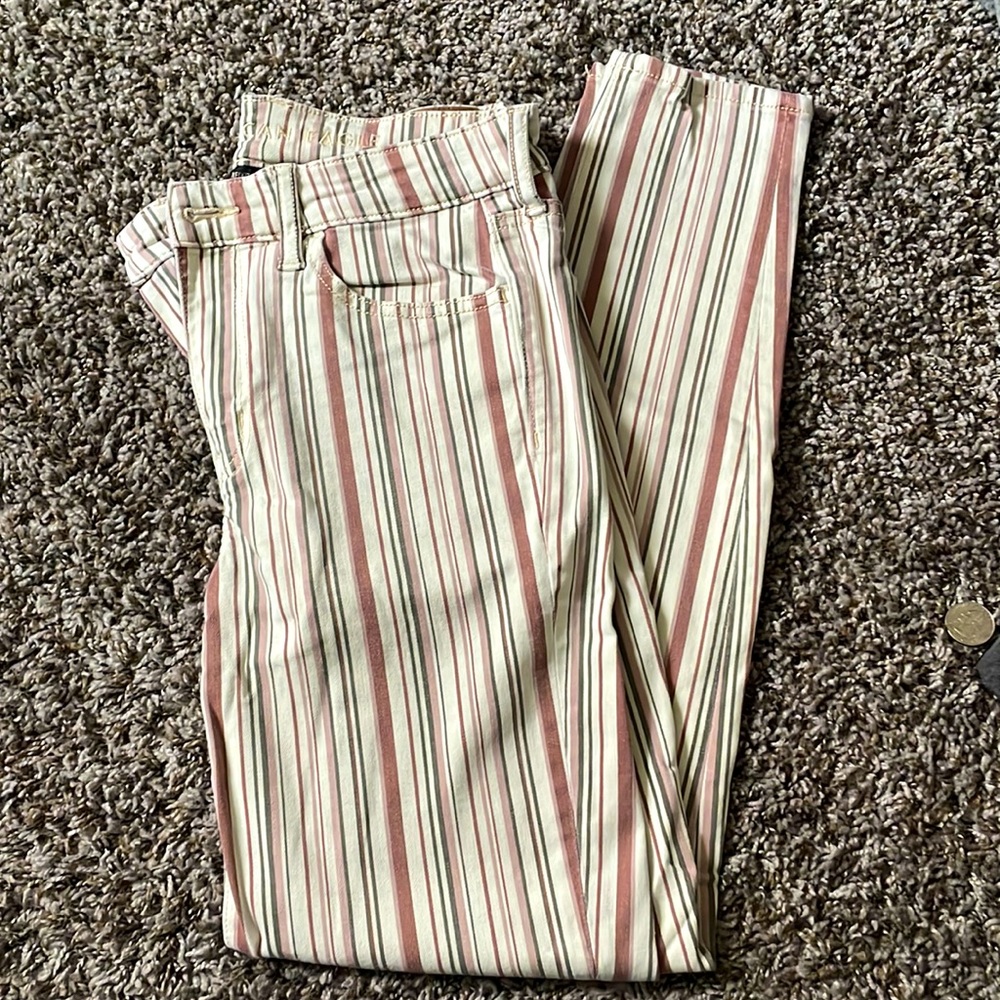 American Eagle Pinstripe High-Rise Jegging